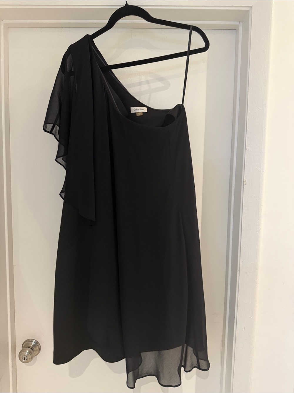 Calvin Klein Black One Shoulder Midi Dress. Never Worn.